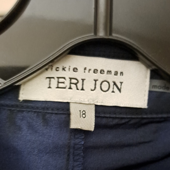 NWT Teri Jon Navy Embroidered Dress - Picture 2 of 16